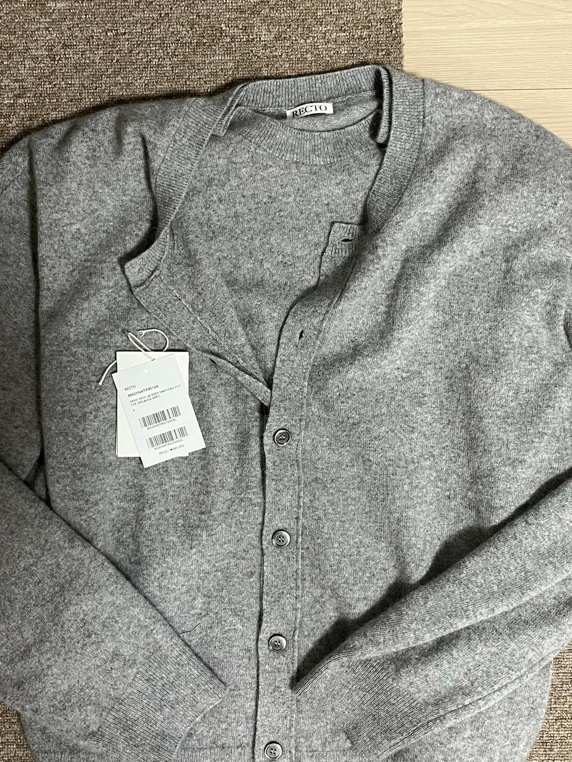 (L) 렉토 RECTO CREW NECK LAYERED CARDIGAN 상품이미지4