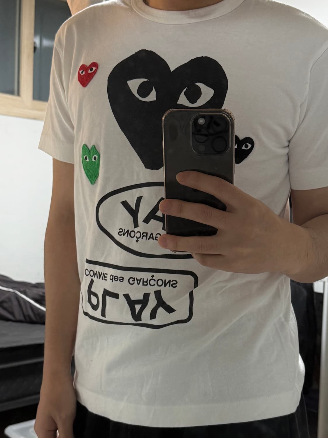 꼼데가르송 하트 반팔티 M 상품이미지5