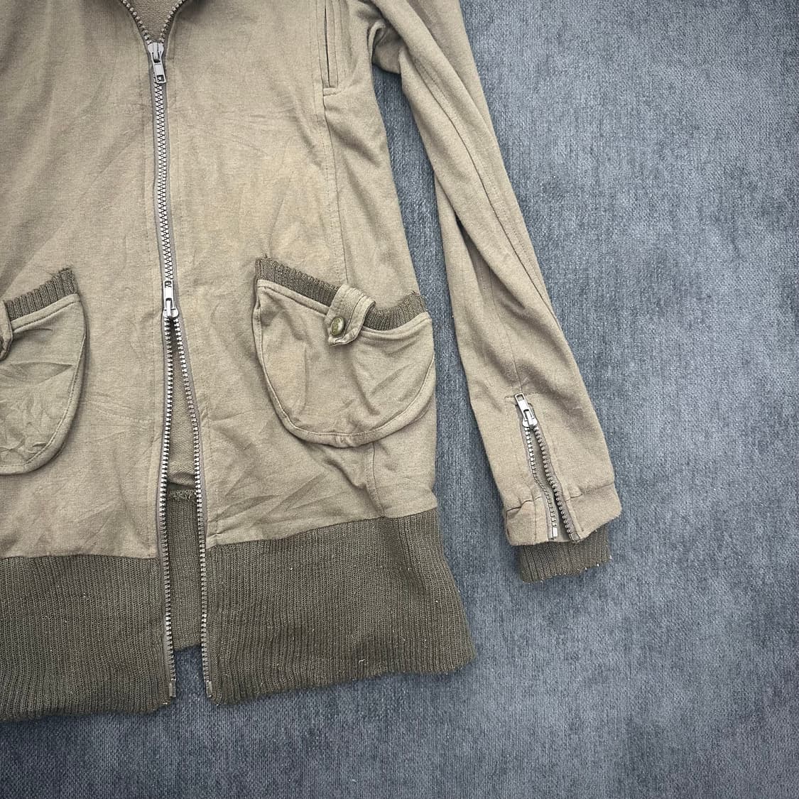 Khaki pocket detail long jacket 상품이미지4