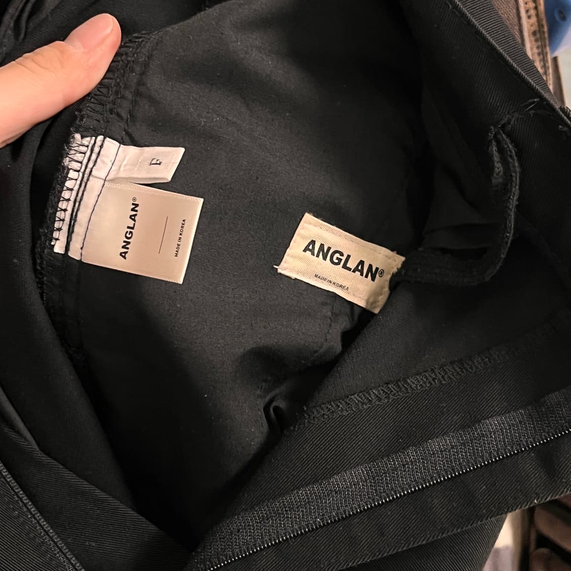 [F] 앵글런 오버핏 더블 포켓 팬츠 블랙 상품이미지5