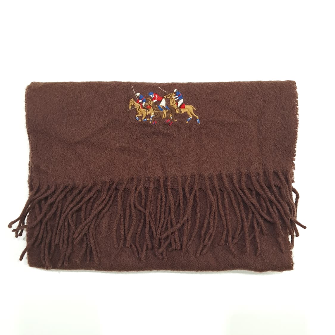 MX147 폴로 랄프로렌 브라운 빅포니 캐시미어 램스울 목도리 머플러 상품이미지6