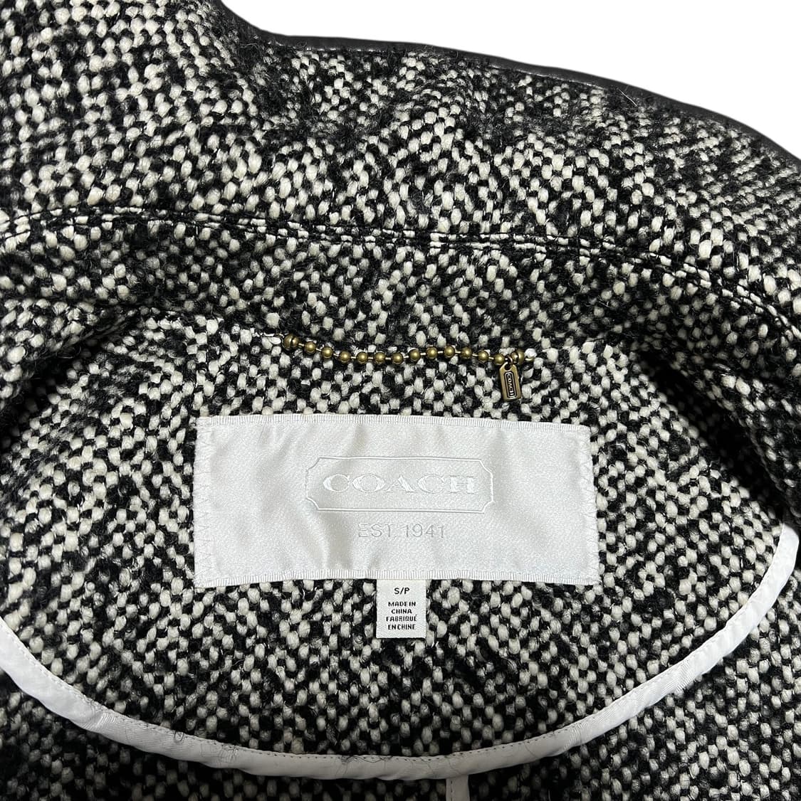 (최상)COACH 코치 트위드 코트 S/P 겨울코트 양가죽 상품이미지3