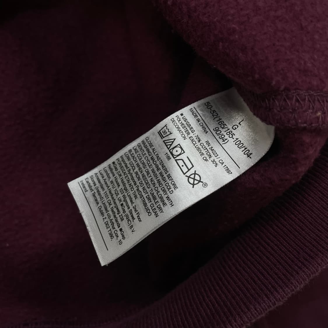 갭 Gap 스펠 로고 후드집업 버건디 상품이미지5