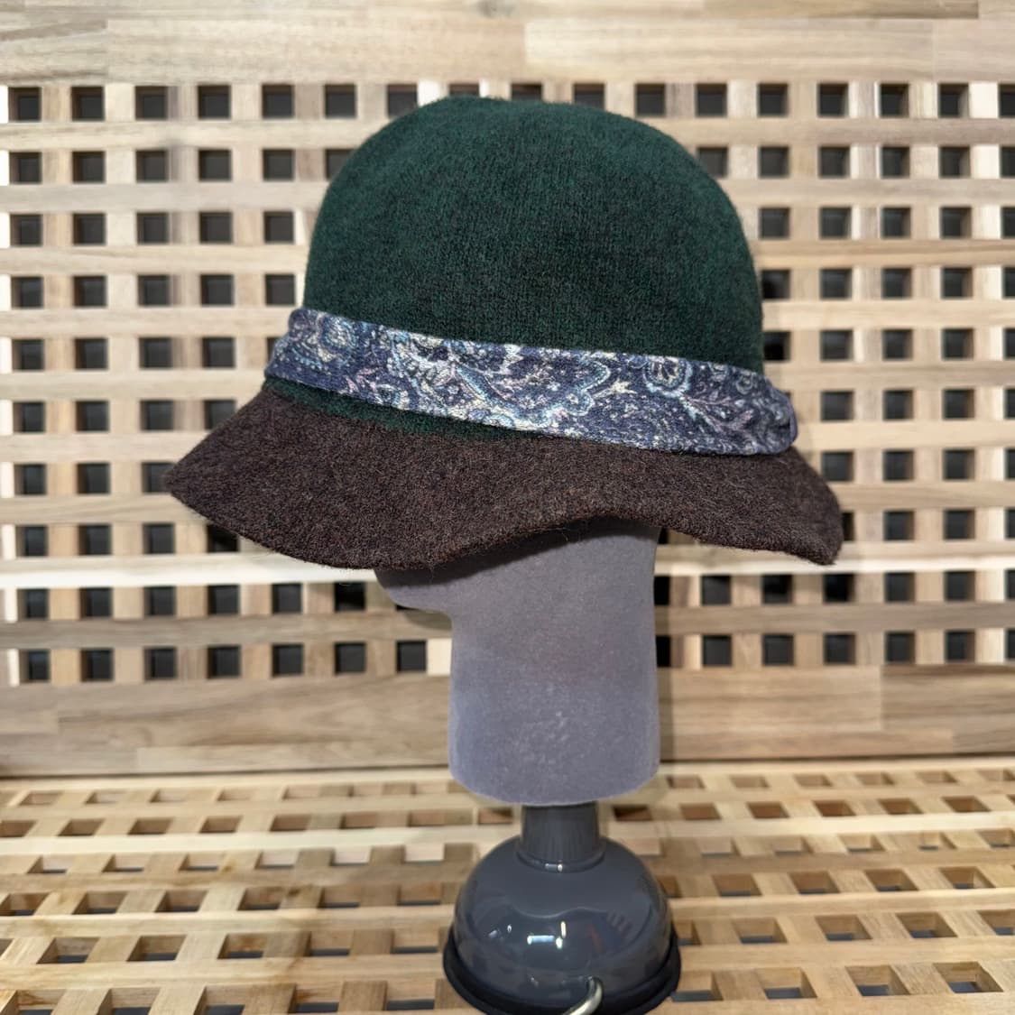 빈티지 울 패턴 벨 버킷햇 상품이미지2