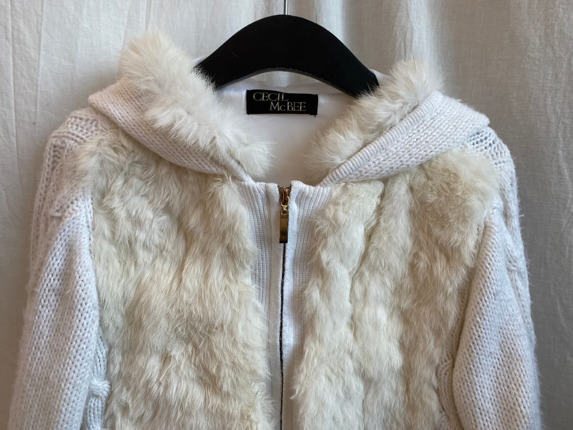 CECIL MCBEE 화이트퍼집업자켓(M) 상품이미지5