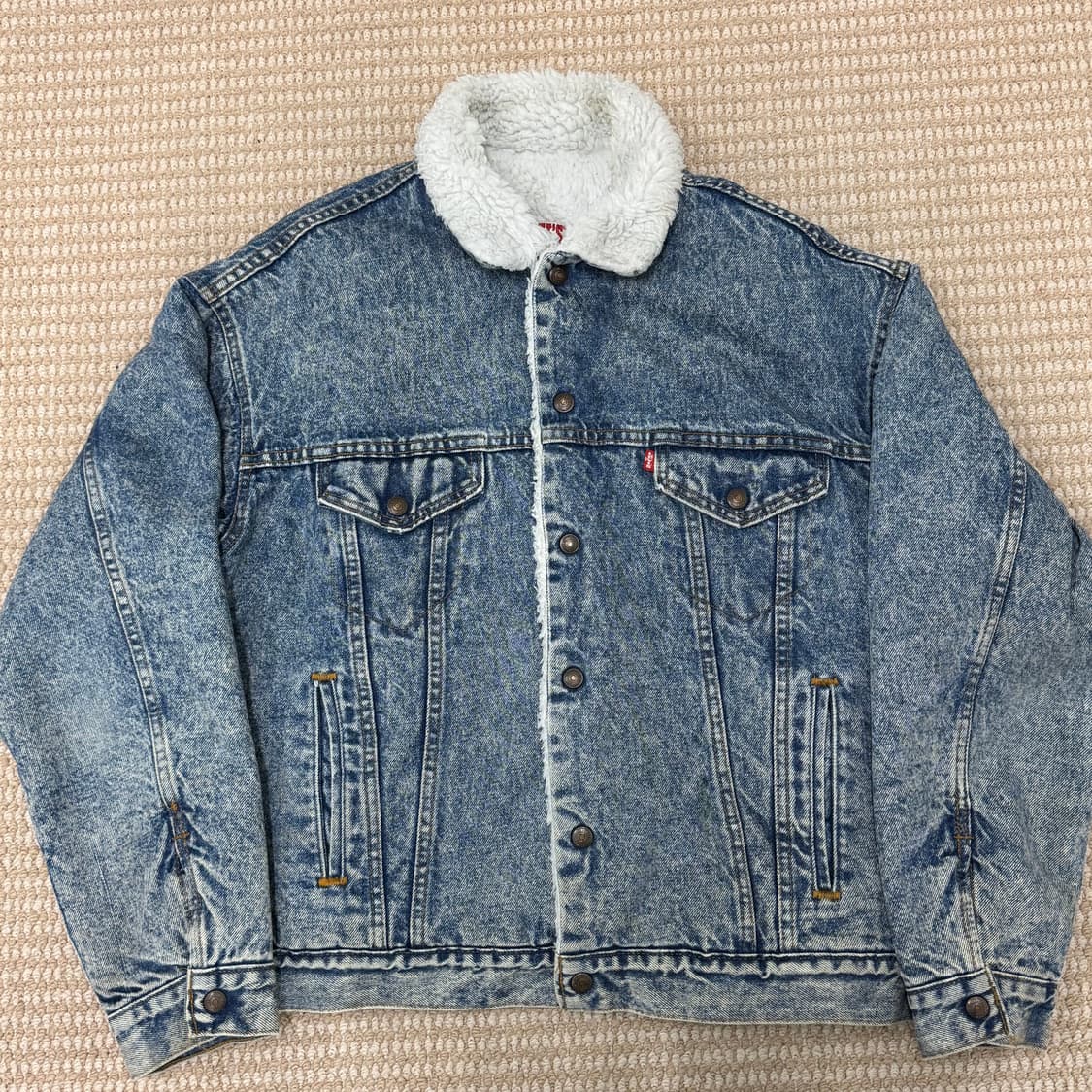 리바이스 워싱 트러커 쉐르파 데님 자켓 80년대 USA 상품이미지1
