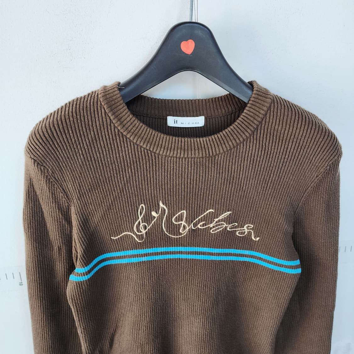 잇미샤 브라운 골지 긴팔티 상품이미지2