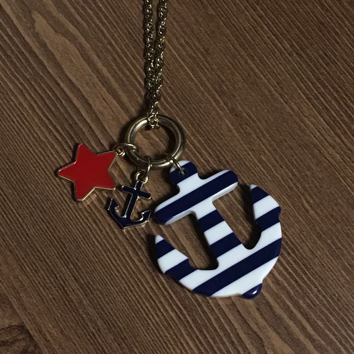 갸루 스트라이프 닻 목걸이 데코라 상품이미지3
