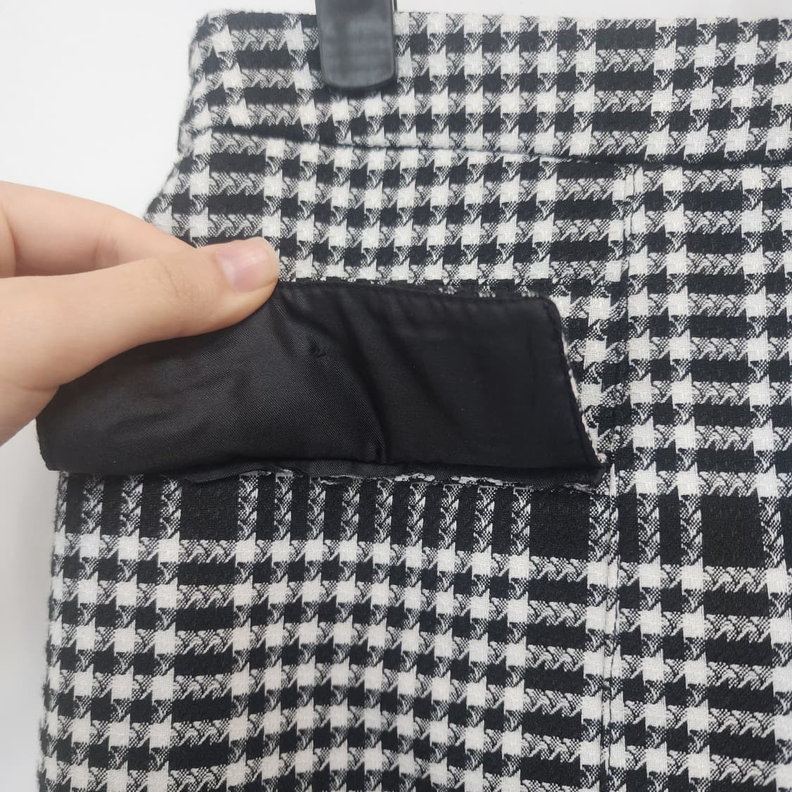 명품 하운드 체크 금장 버튼 스커트 상품이미지4