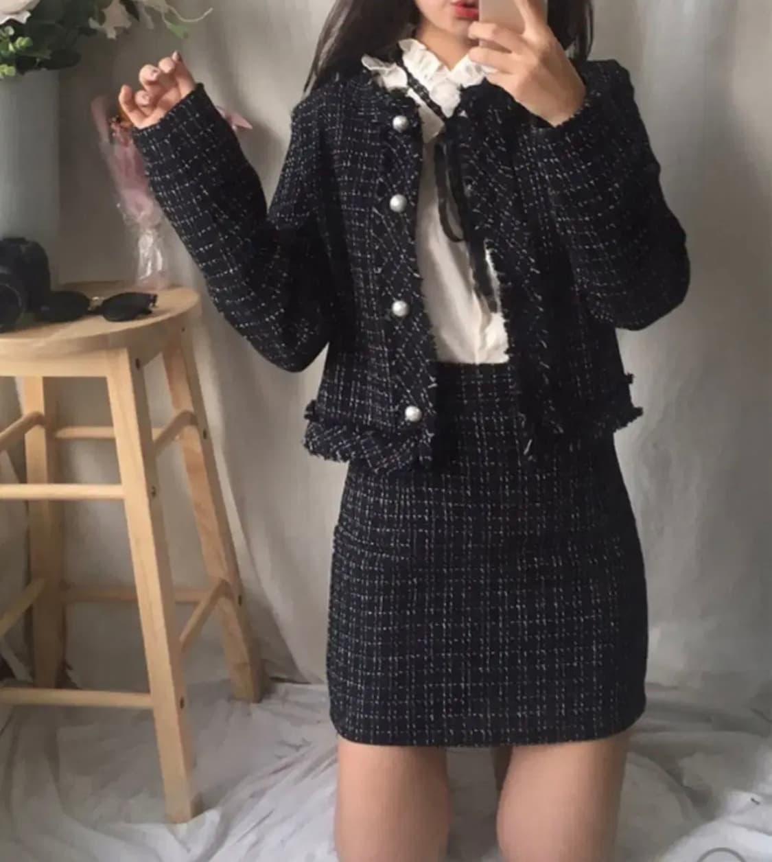 (새상품)트위드 셋업 / 트위드 자켓 / 하객룩 / 트위드 세트 상품이미지1