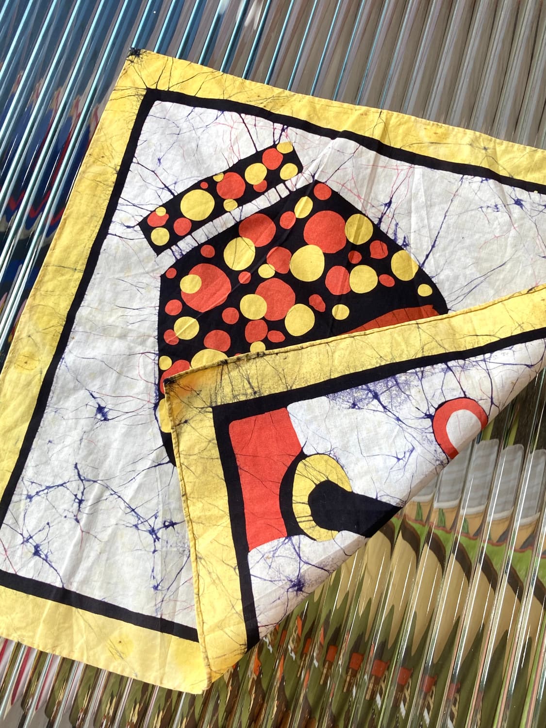 빈티지 옐로우 그래픽 손수건 상품이미지3