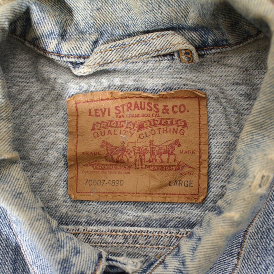 90s Levi’s 리바이스 70507 데님 트러커 자켓 L004 상품이미지5