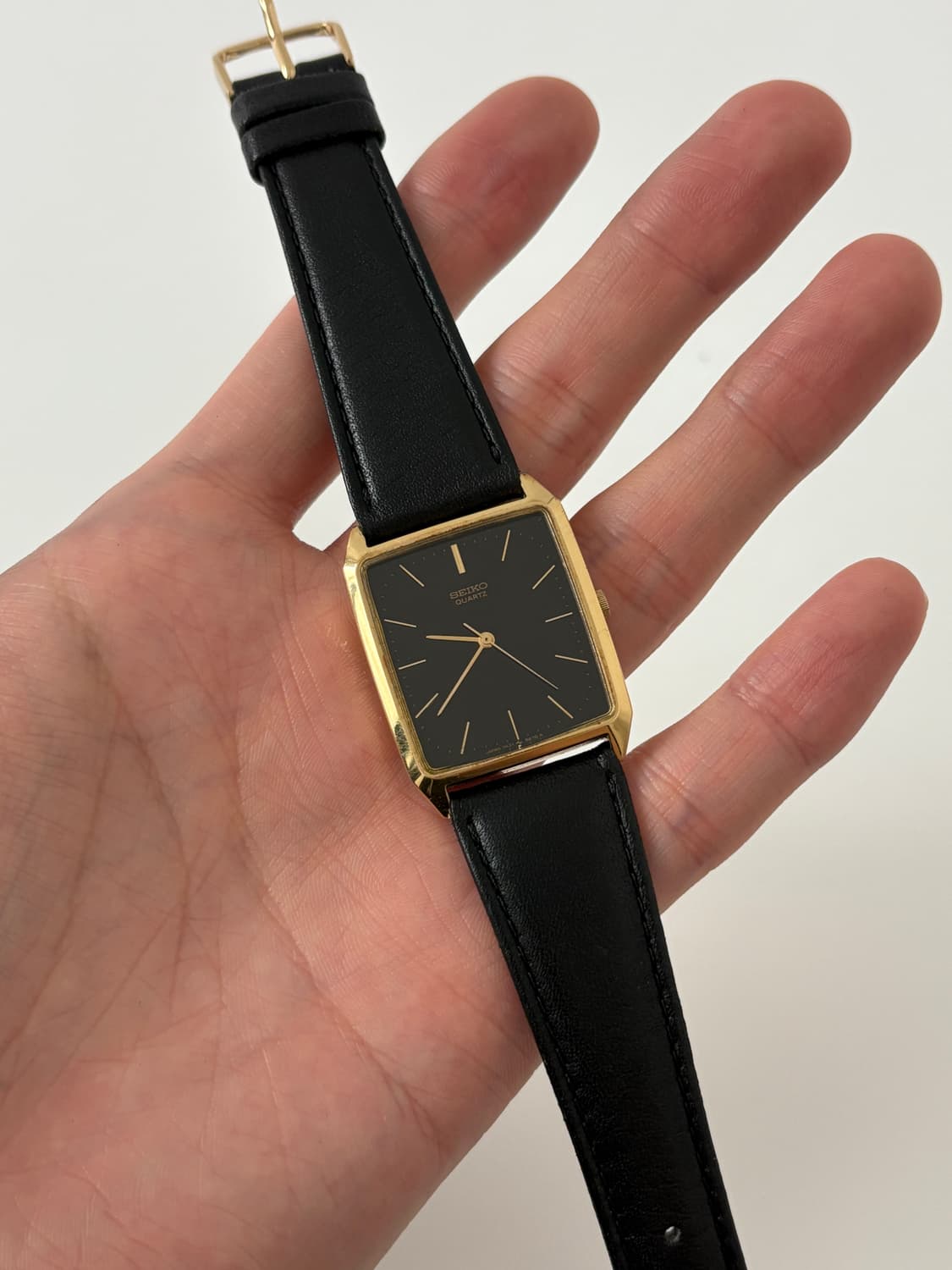 80s black dial gold square quartz 상품이미지2