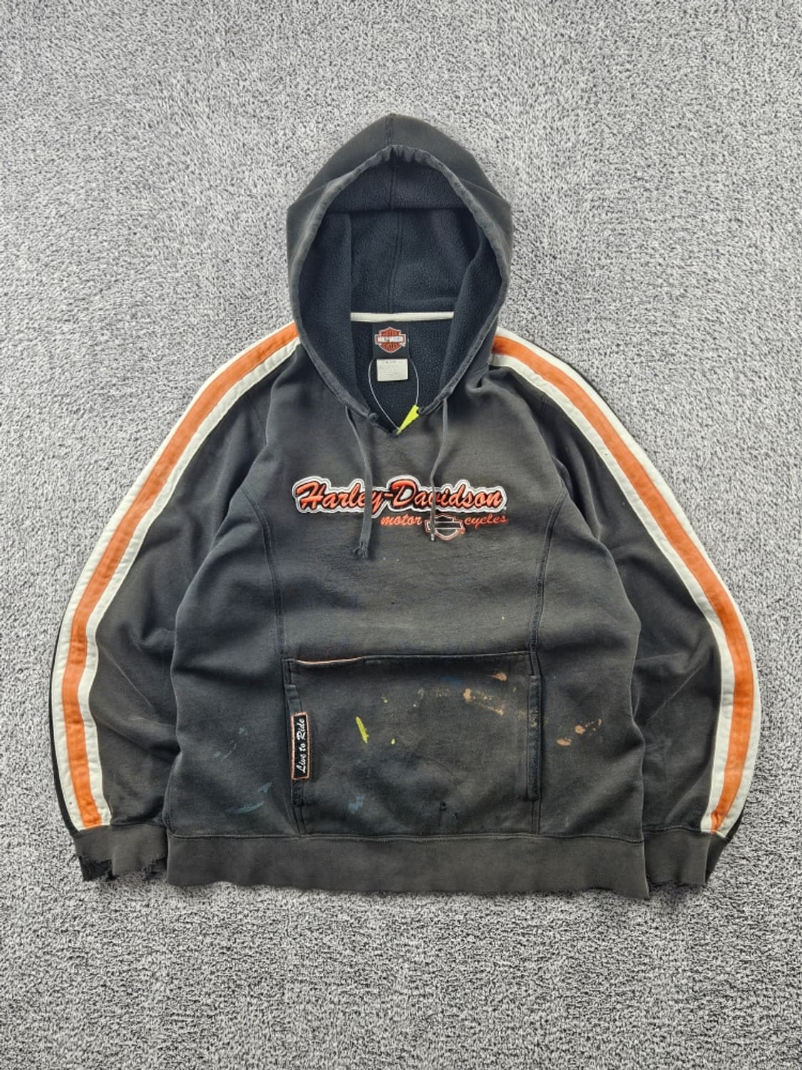 할리데이비슨 디스트레스드 커스텀 스웻 후드 티셔츠 ( L )/ 11375 상품이미지1