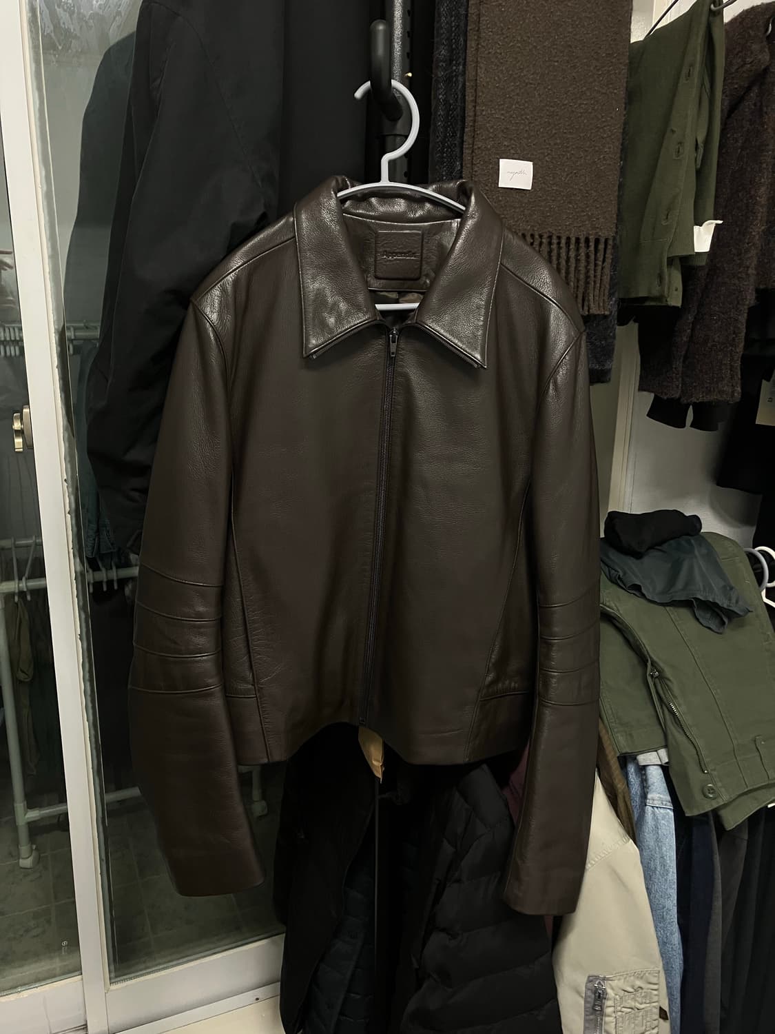 (2사이즈)머듈 레더 자켓 브라운 상품이미지1