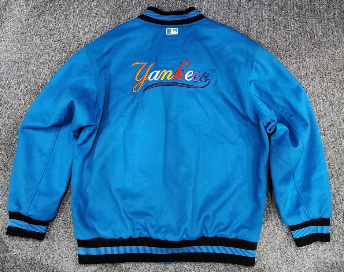 MLB 뉴욕양키즈 레인보우 울 솔리드 야구점퍼 바시티 자켓 XXL 상품이미지2