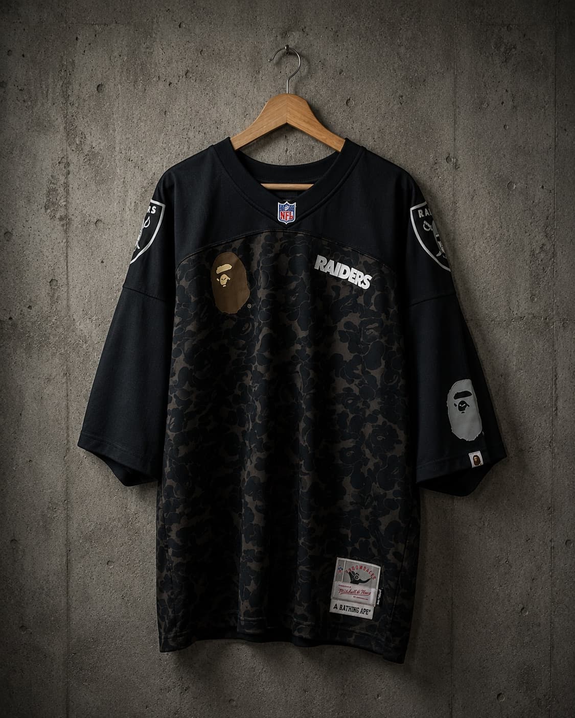 베이프 x 미첼 앤 네스 NFL 오클랜드 레이더스 레거시 저지 블랙 상품이미지1