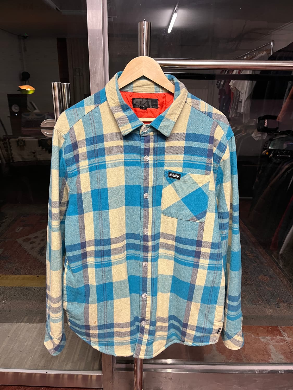 써티투 블루 체크 플란넬 셔츠 자켓 상품이미지1