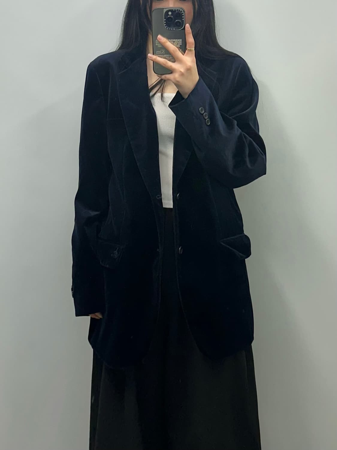 빈폴 네이비 벨루어 벨벳 블레이저 자켓 상품이미지1