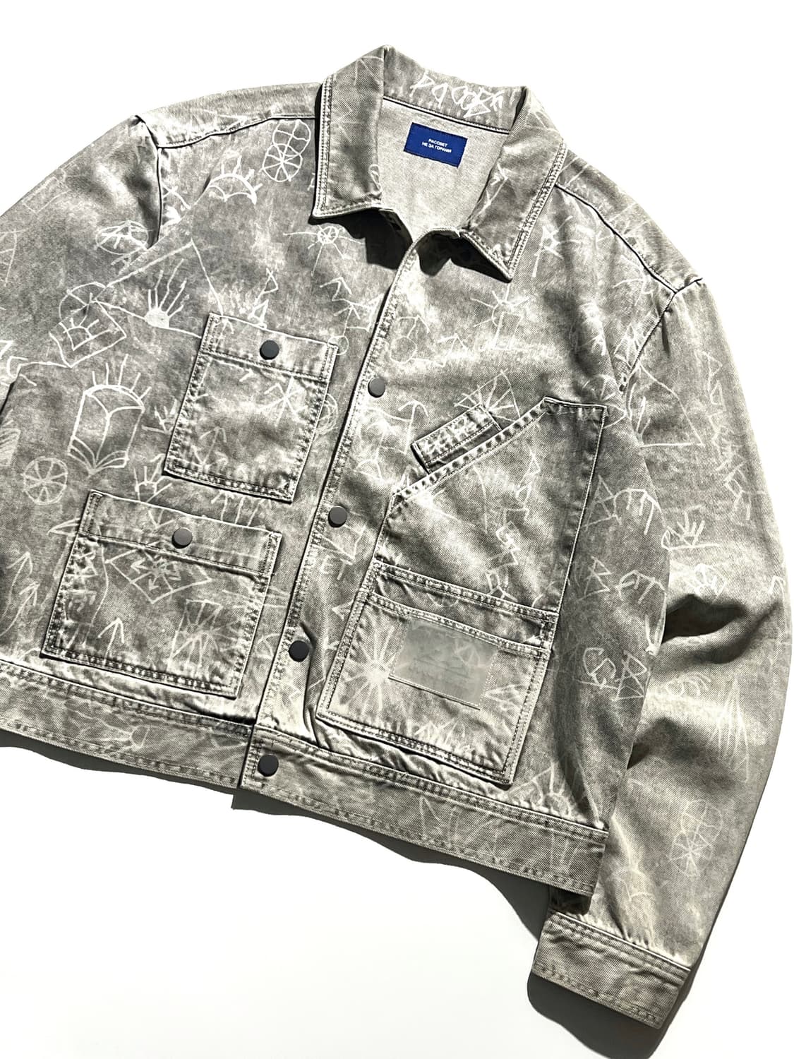 Paccbet Hand Drawing Denim Jacket 상품이미지2