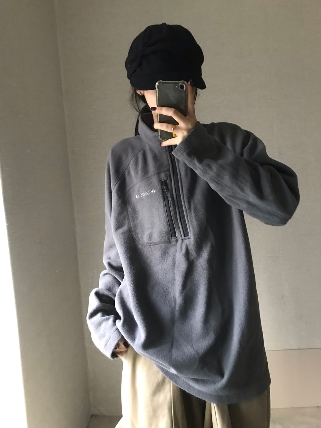 콜롬비아 오버핏 후리스 반집업 상품이미지5