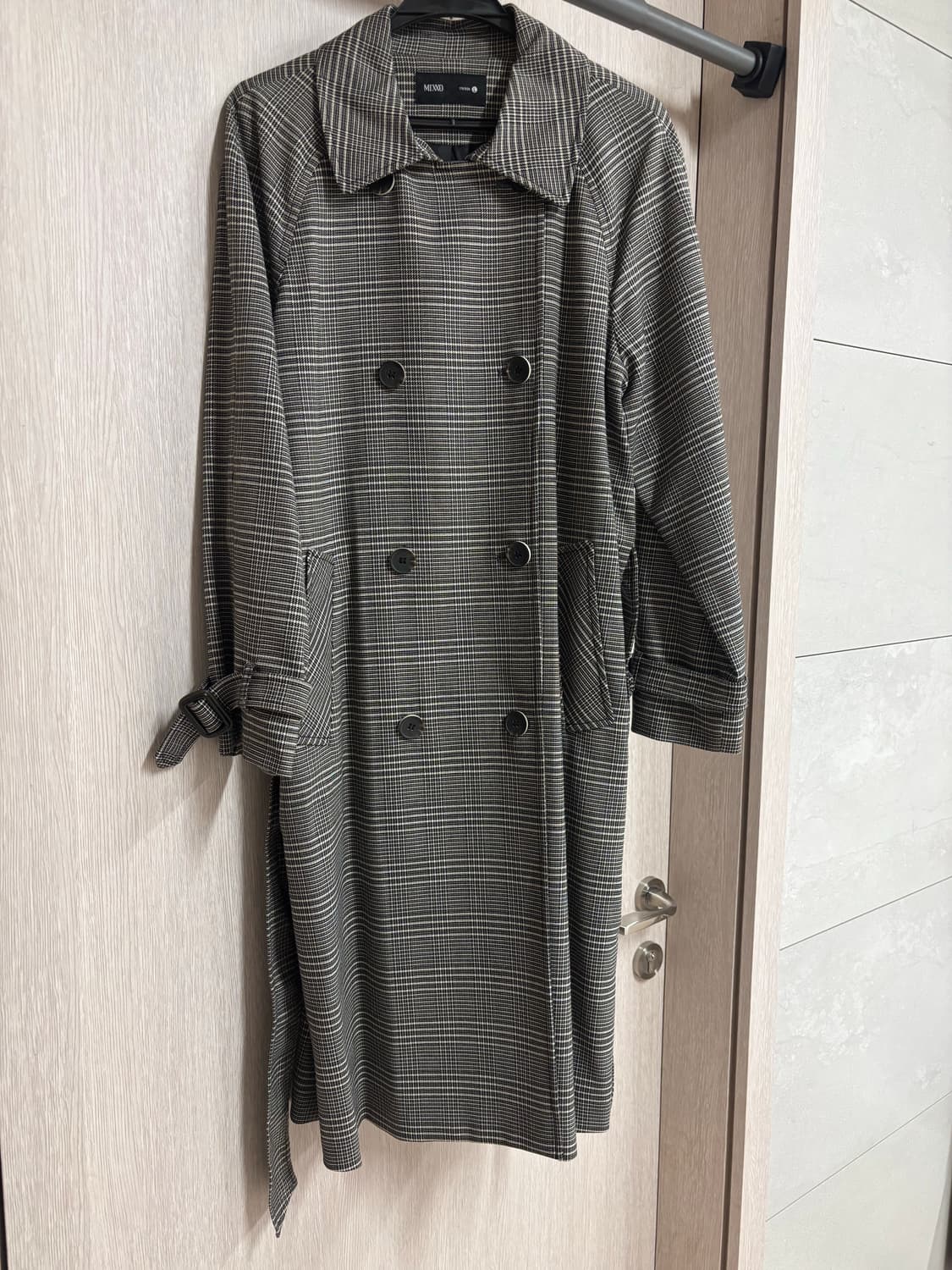 미쏘 체크 트렌치 L 상품이미지3