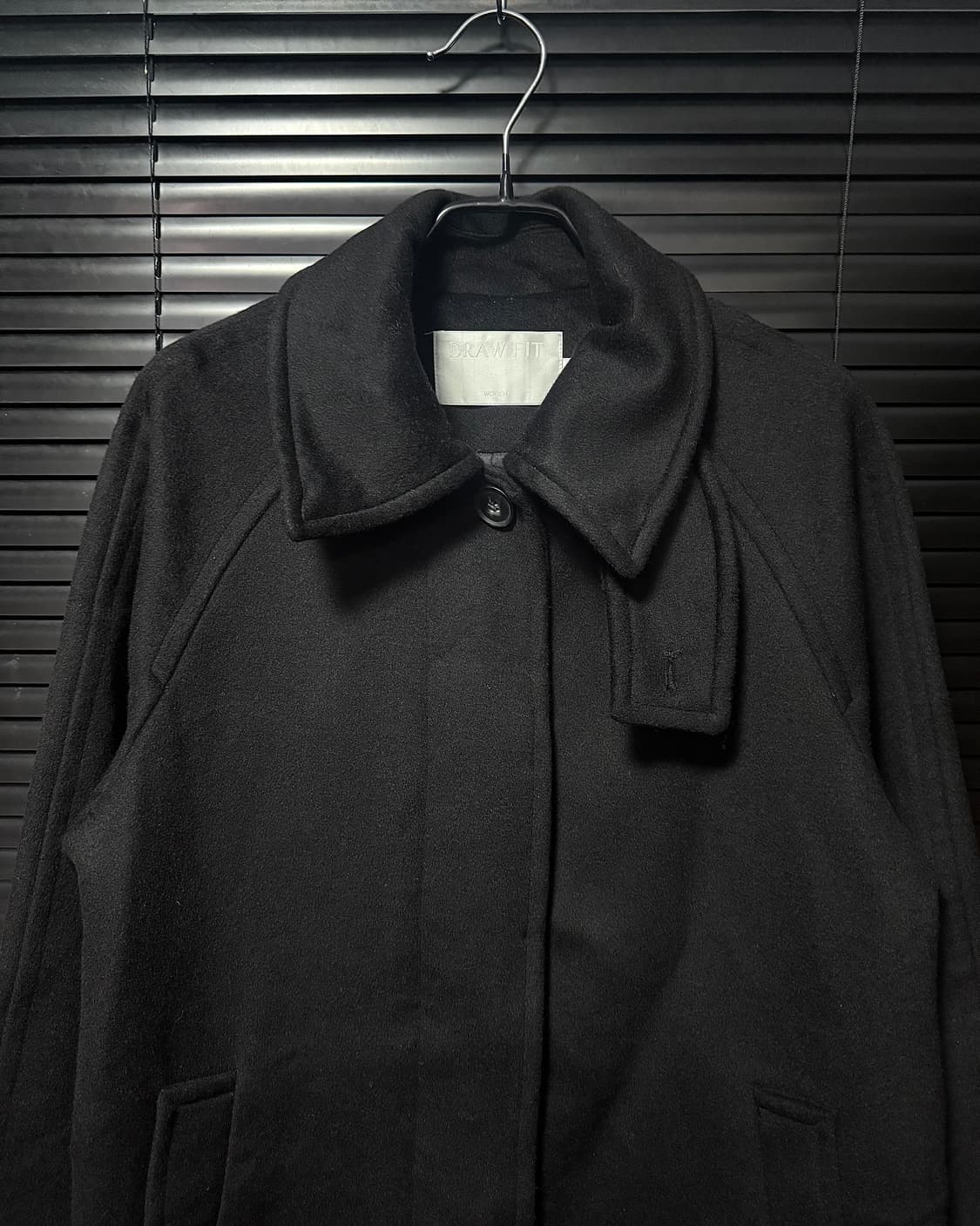 드로우핏 우먼 발마칸 캐시미어 울 롱 코트 블랙 검정 S 90 하이넥 상품이미지1