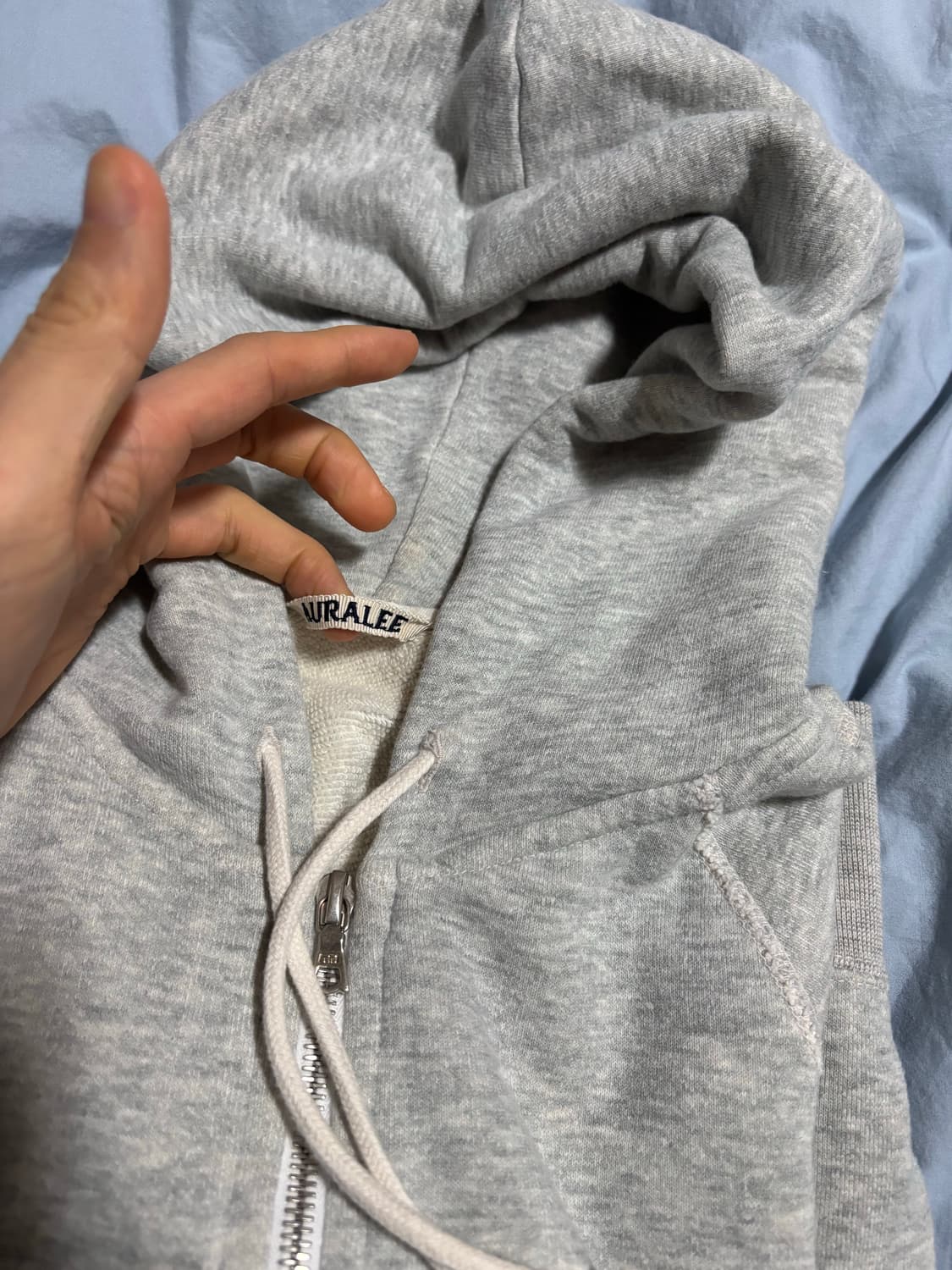오라리 그레이 루프휠 후드집업 4사이즈 상품이미지3