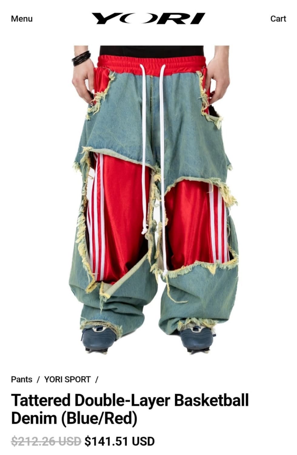 요리스포츠 트랙 데님 팬츠 상품이미지2