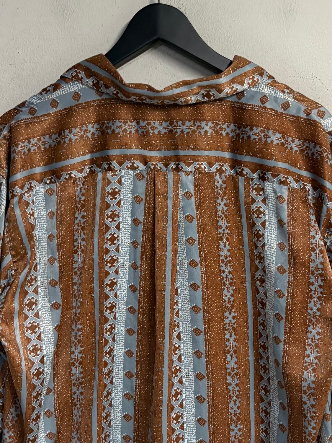 HARE pattern shirt brown/blue  상품이미지5