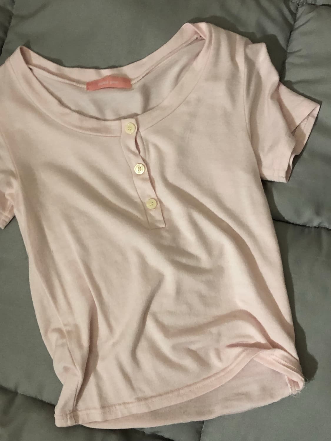 미니포에 버튼 반팔티 핑크 상품이미지2