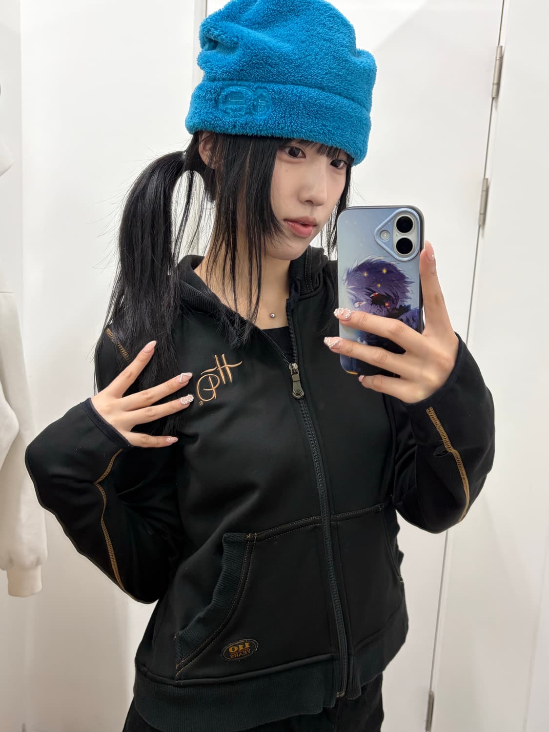 할리데이비슨 자수로고 워머 후드집업 상품이미지4