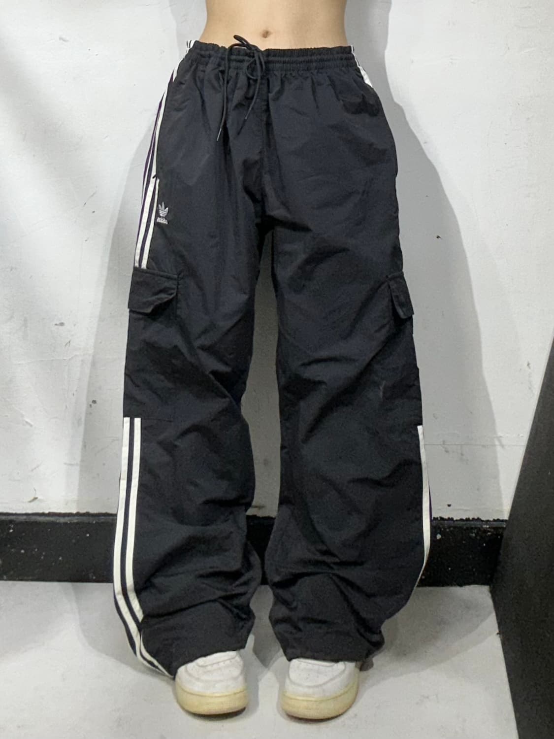 아디다스 블랙 대대장 와이드 카고 포켓 파이어버드 로고 트랙 팬츠 XL 상품이미지2