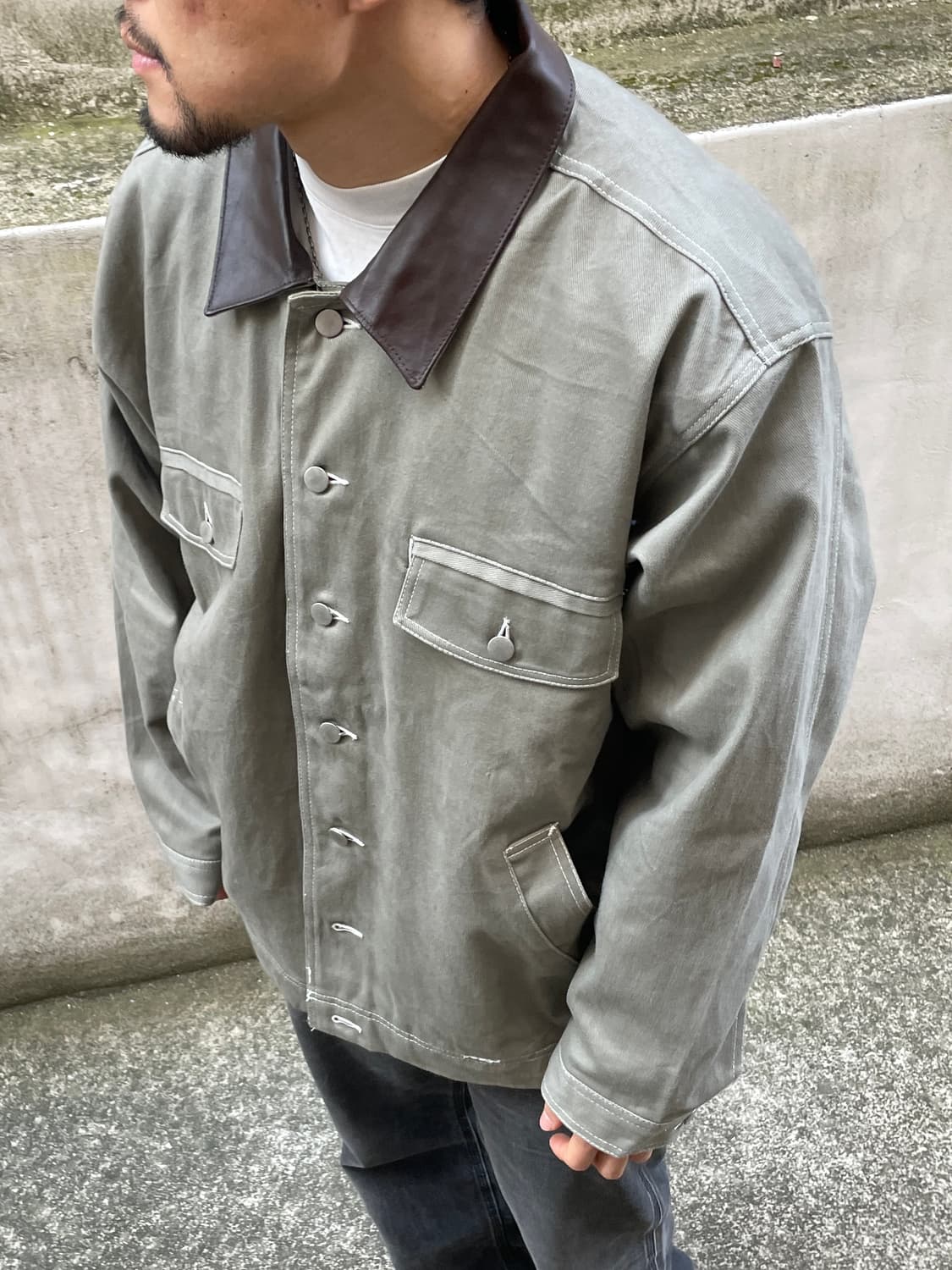 1999 Marlboro Leather Collar Work Jacket 상품이미지5