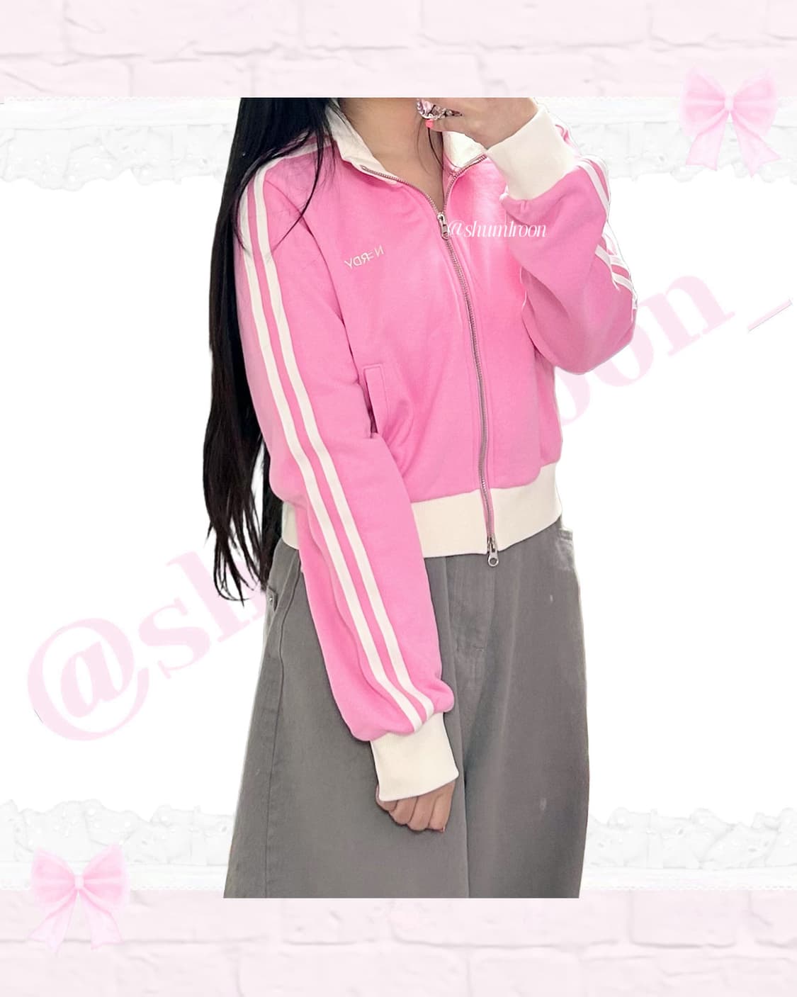 널디 진딸기핑크 져지 집업 상품이미지2