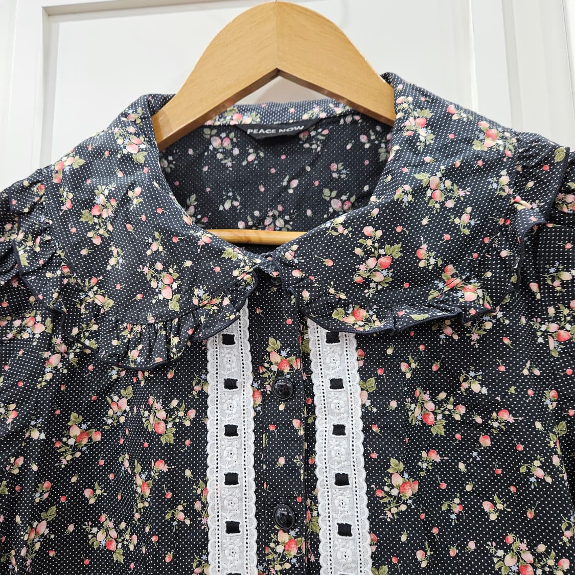 피스나우 플라워 도트 반팔 블라우스 상품이미지2