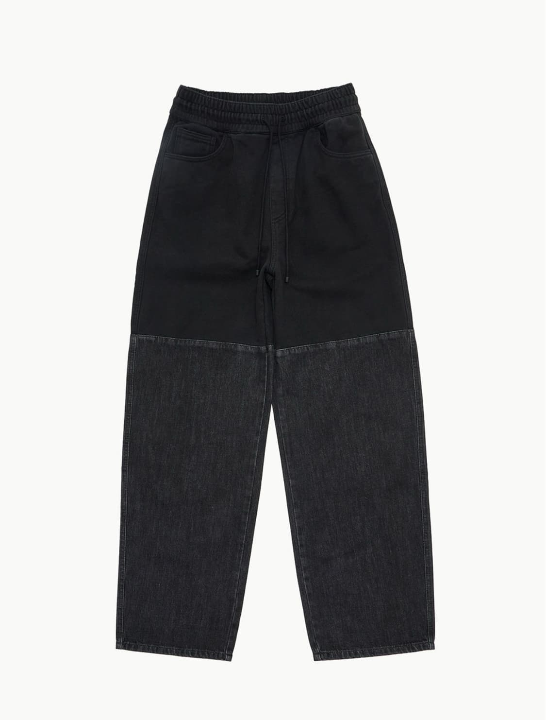 Amomento Drawstring Denim Pants Black L 상품이미지1