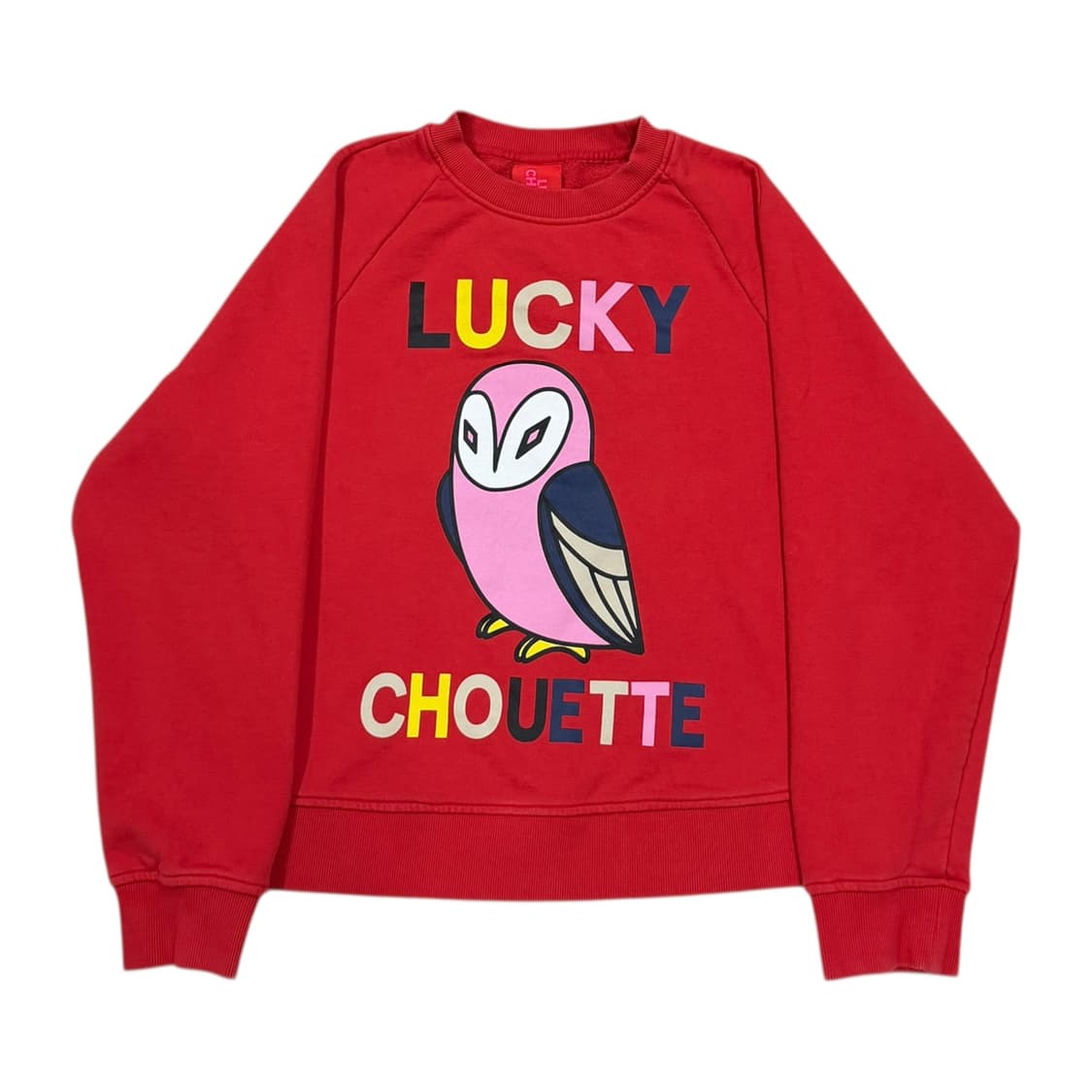 럭키슈에뜨 부엉이 빅로고 맨투맨 레드 38 상품이미지1