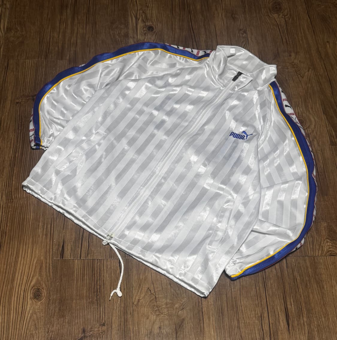 [M] 푸마 화이트 레어 스트라이프 오버핏 져지 상품이미지1