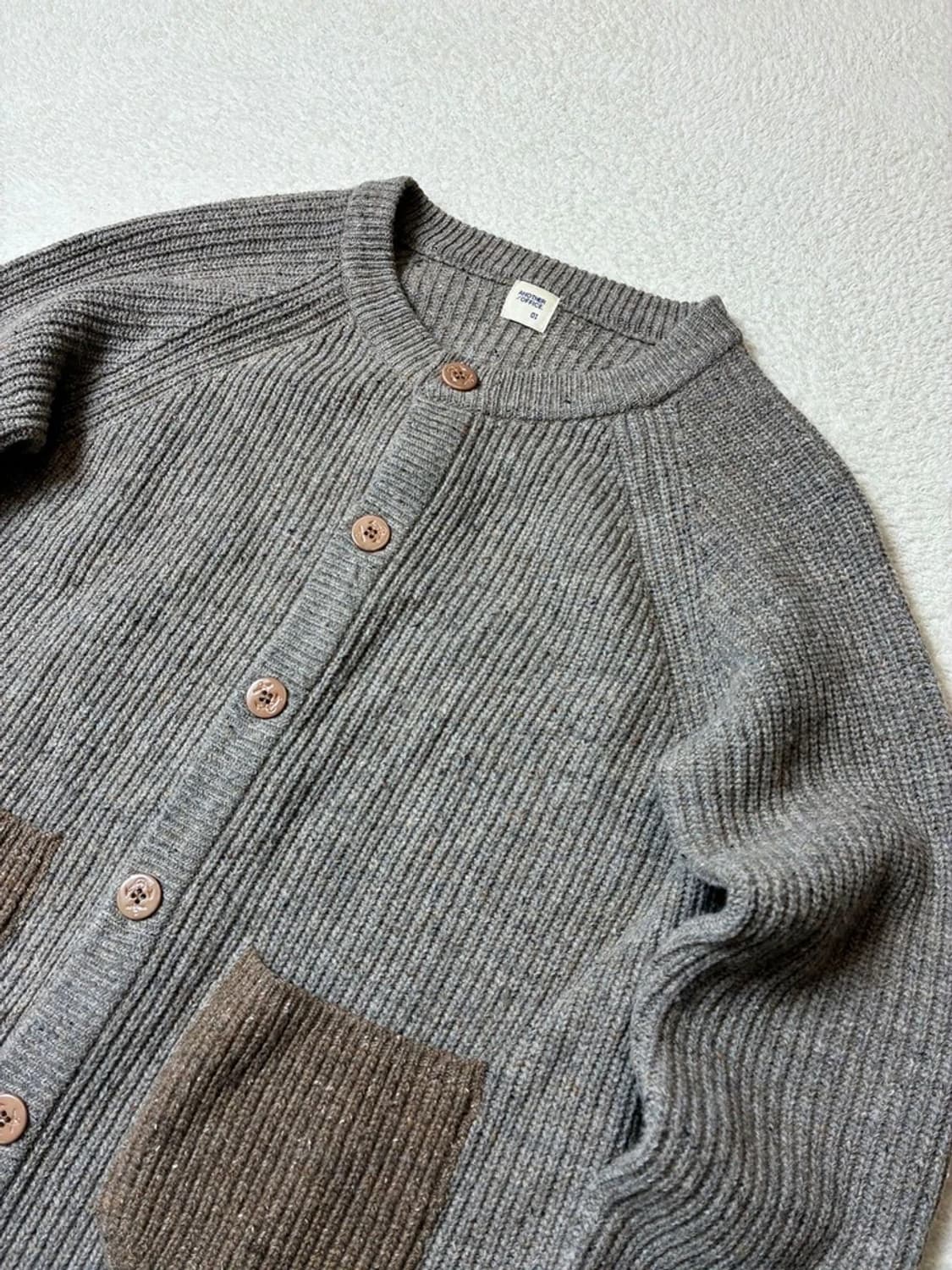 아나더오피스 실크 램스울 케이블 니트 가디건 PN6308    상품이미지2