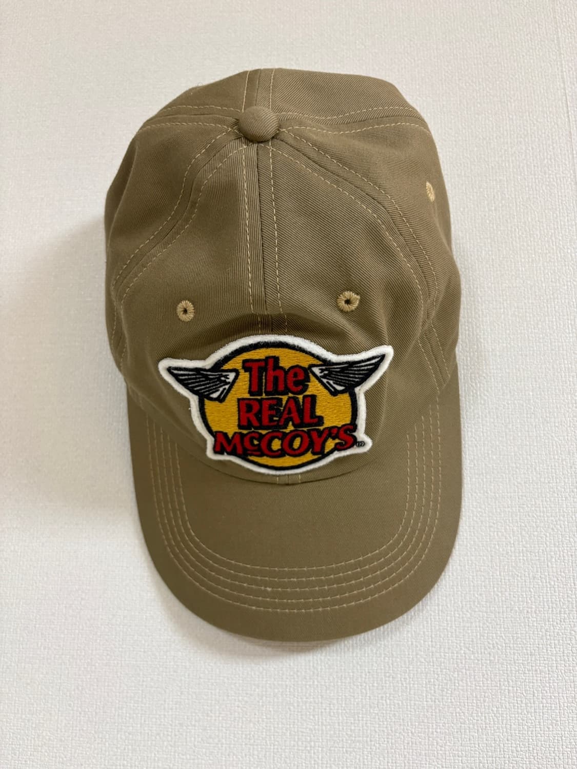 리얼맥코이 모자 로고 베이스볼 캡모자 (카키, 새상품) 상품이미지1