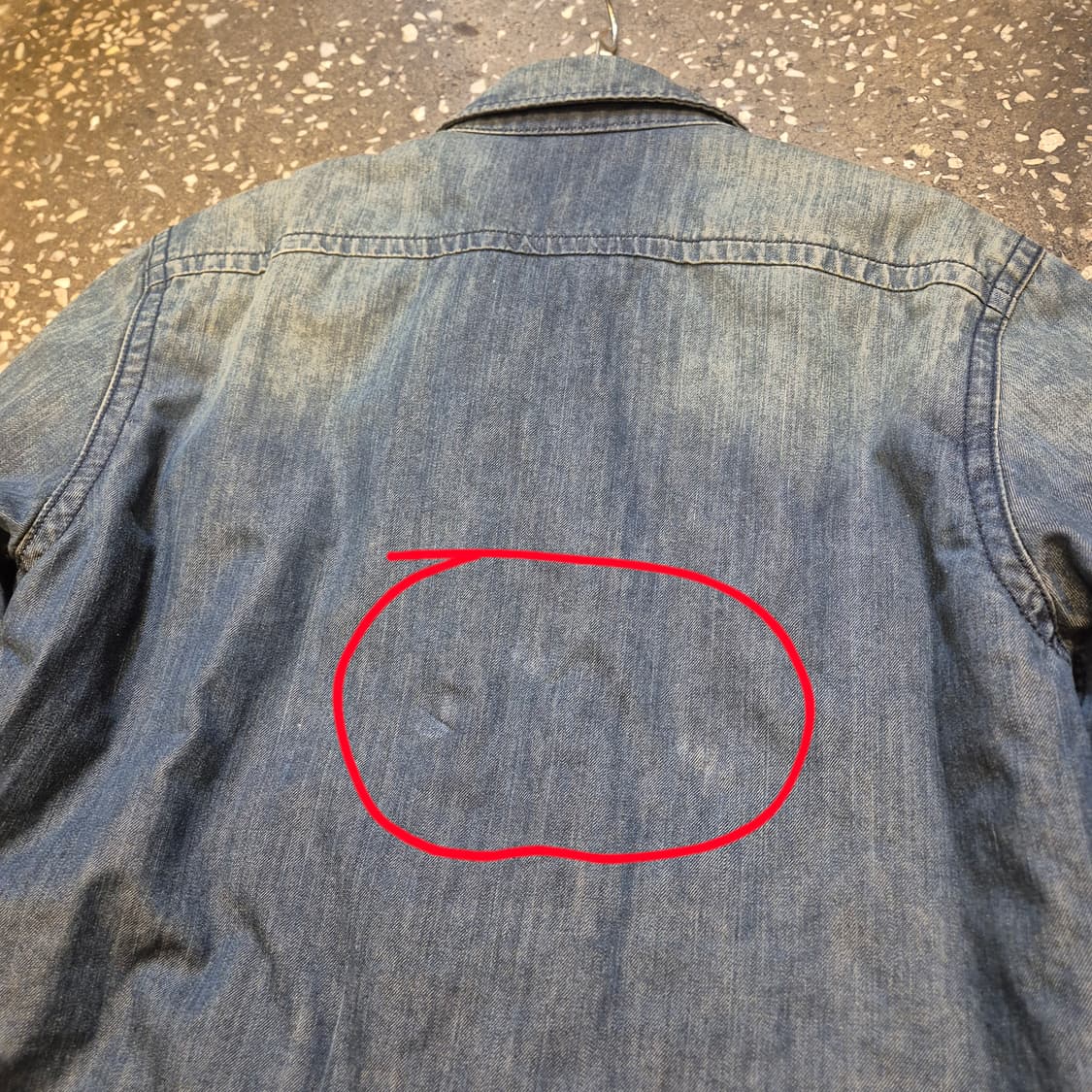 실사이즈-100(착샷잇음) 빈폴 워싱 데님 워크자켓  상품이미지10