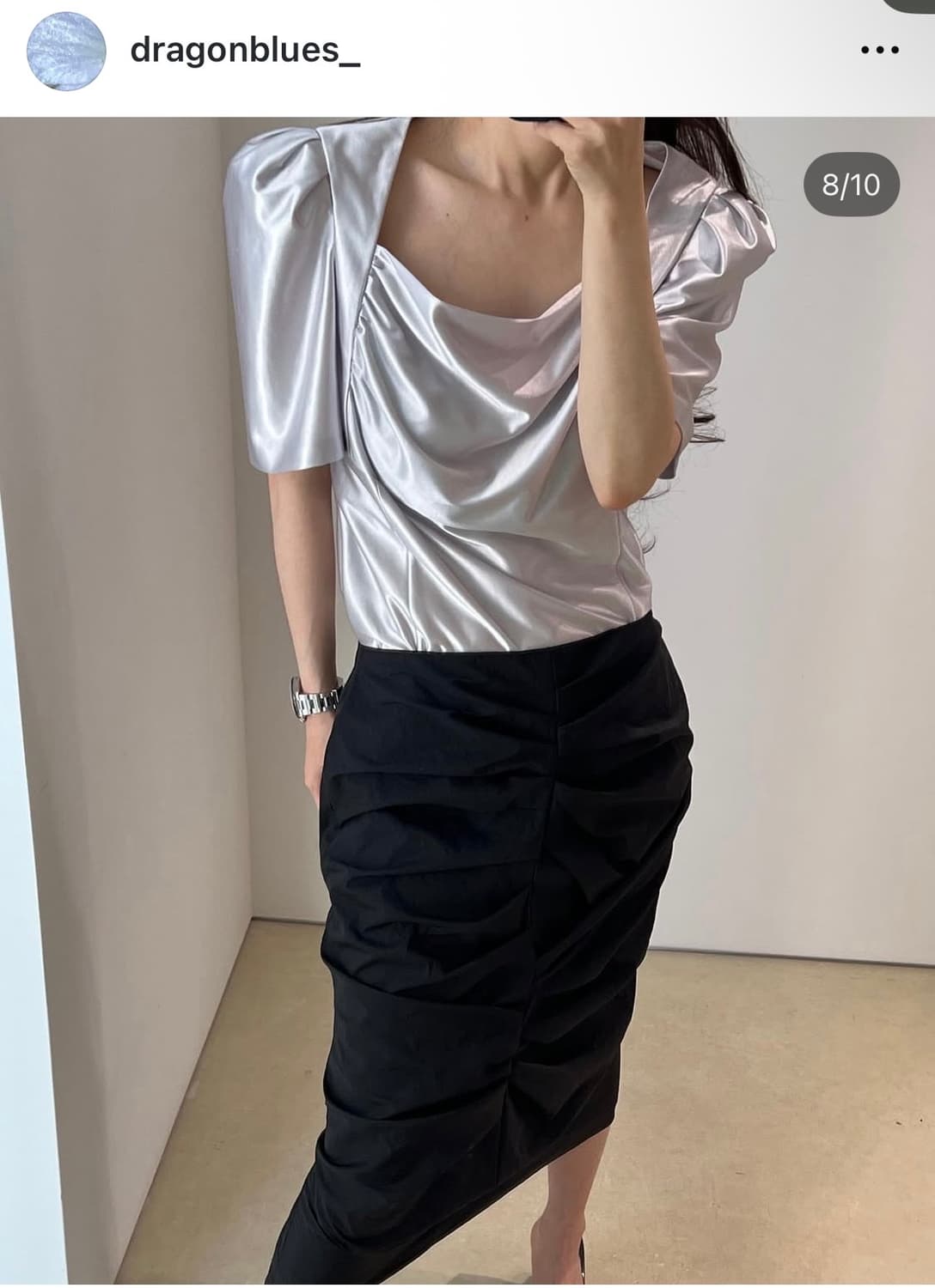 드래곤블라우스 실버그레이 글리터 탑 상품이미지4