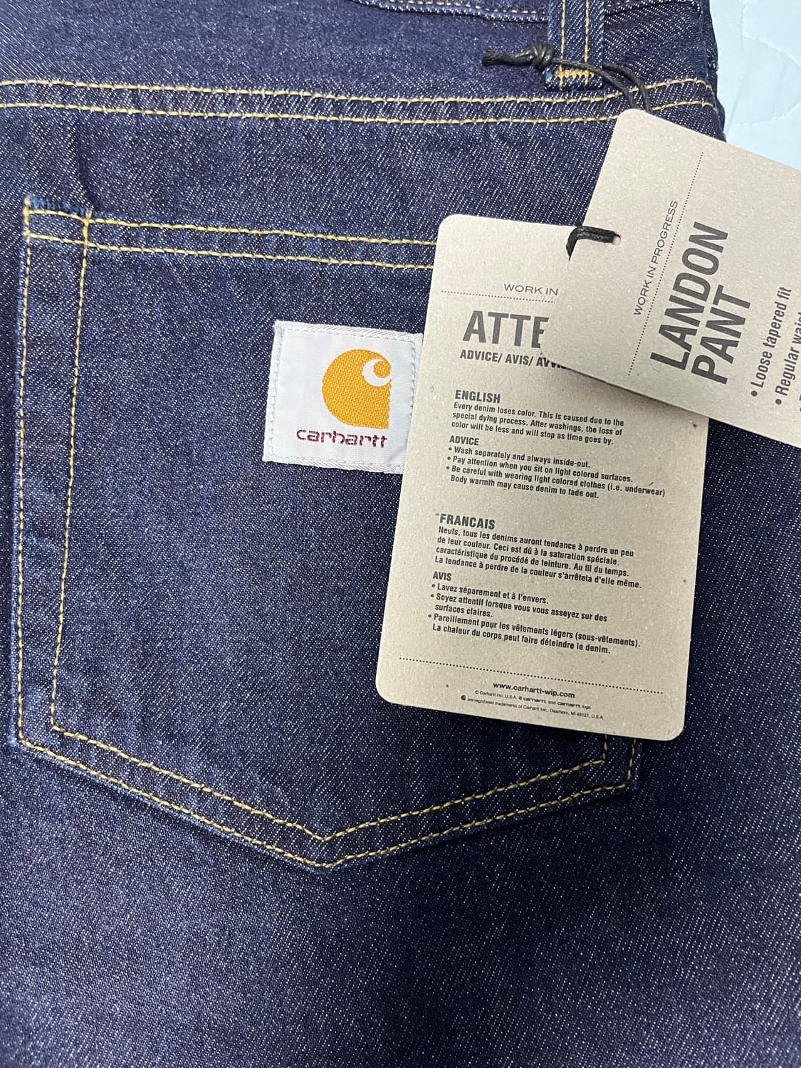 칼하트 생지데님 상품이미지1