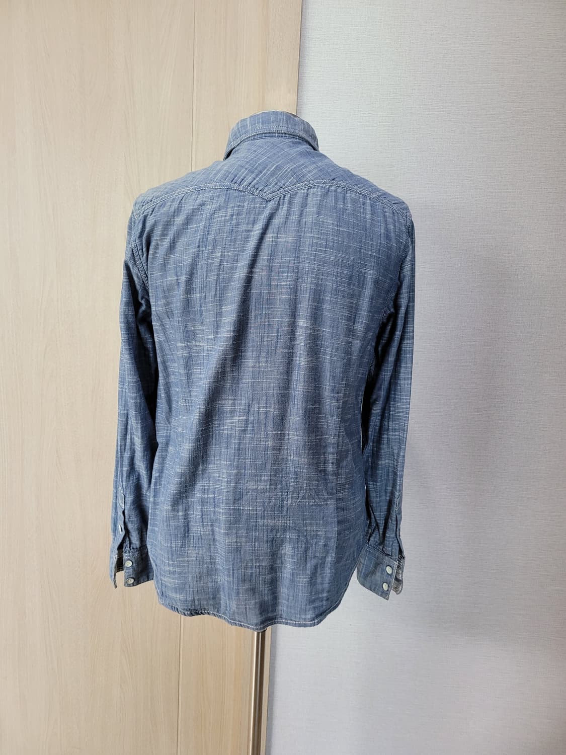 쉐인진 Shane 남자 샴브레이 웨스턴 셔츠 L 블루 상품이미지6