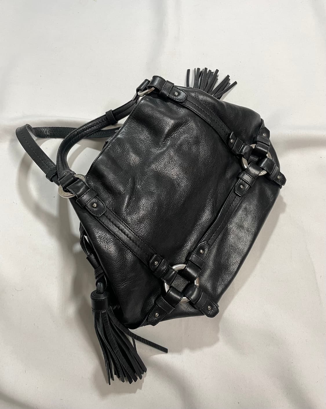 발리 y2k 모터사이클 레더 벨트백 상품이미지6