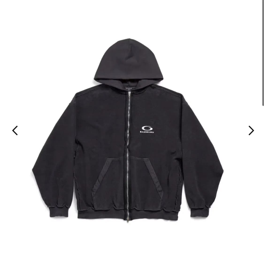 [L] 발렌시아가 인사이드아웃 유니티 로고 후드 집업 상품이미지1