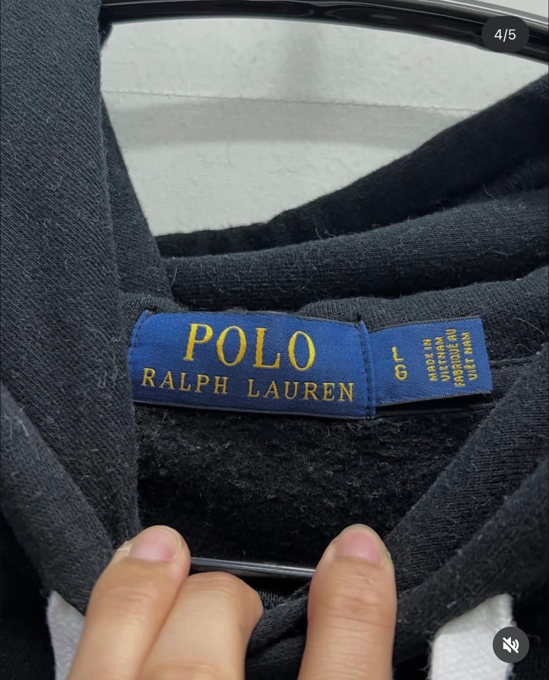 폴로 랄프로렌 로고 프린팅 후드 티 블랙 상품이미지4