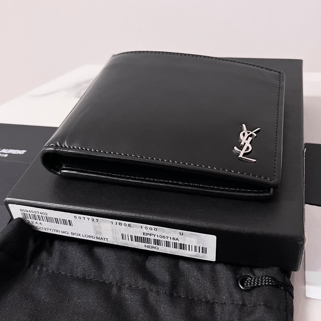 [S급/정품] 생로랑 로고 반지갑 은장 블랙 상품이미지7