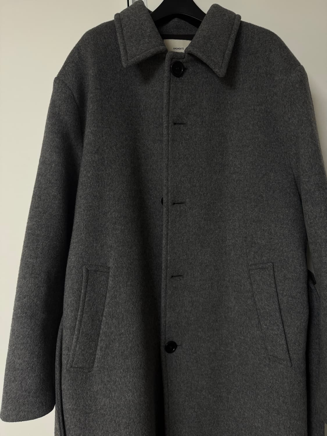 아모멘토 싱글 브레스티드 코트 그레이 L 상품이미지2